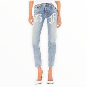 NWT! GRLFRND Denim Helena Jeans In City Rocker - Embroidered Logo, Button Fly